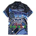 Merry Christmas AFL Cats Family Matching Off The Shoulder Long Sleeve Dress and Hawaiian Shirt Aboriginal Santa Football Mascot
