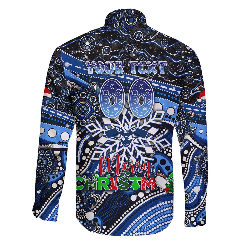 Merry Christmas AFL Cats Family Matching Off The Shoulder Long Sleeve Dress and Hawaiian Shirt Aboriginal Santa Football Mascot