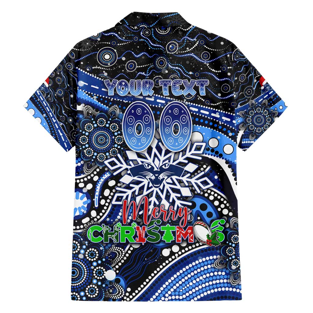 Merry Christmas AFL Cats Family Matching Off Shoulder Maxi Dress and Hawaiian Shirt Aboriginal Santa Football Mascot