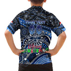 Merry Christmas AFL Cats Family Matching Puletasi and Hawaiian Shirt Aboriginal Santa Football Mascot