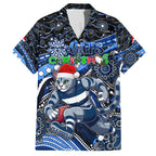 Merry Christmas AFL Cats Family Matching Summer Maxi Dress and Hawaiian Shirt Aboriginal Santa Football Mascot
