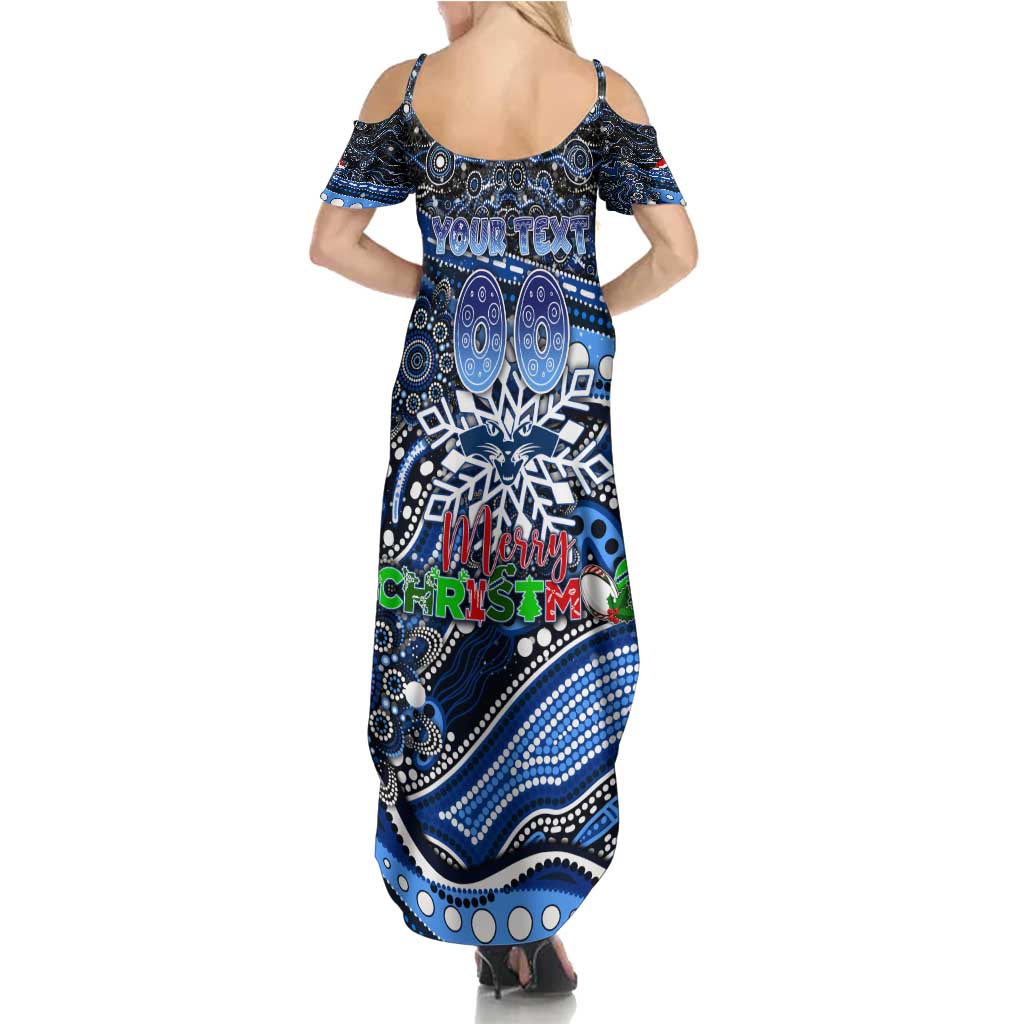 Merry Christmas AFL Cats Family Matching Summer Maxi Dress and Hawaiian Shirt Aboriginal Santa Football Mascot