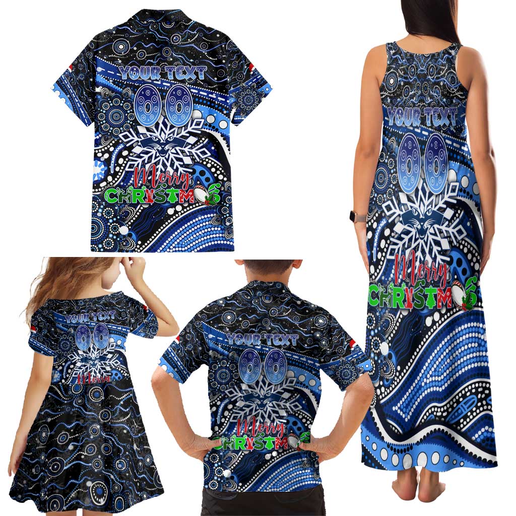Merry Christmas AFL Cats Family Matching Tank Maxi Dress and Hawaiian Shirt Aboriginal Santa Football Mascot