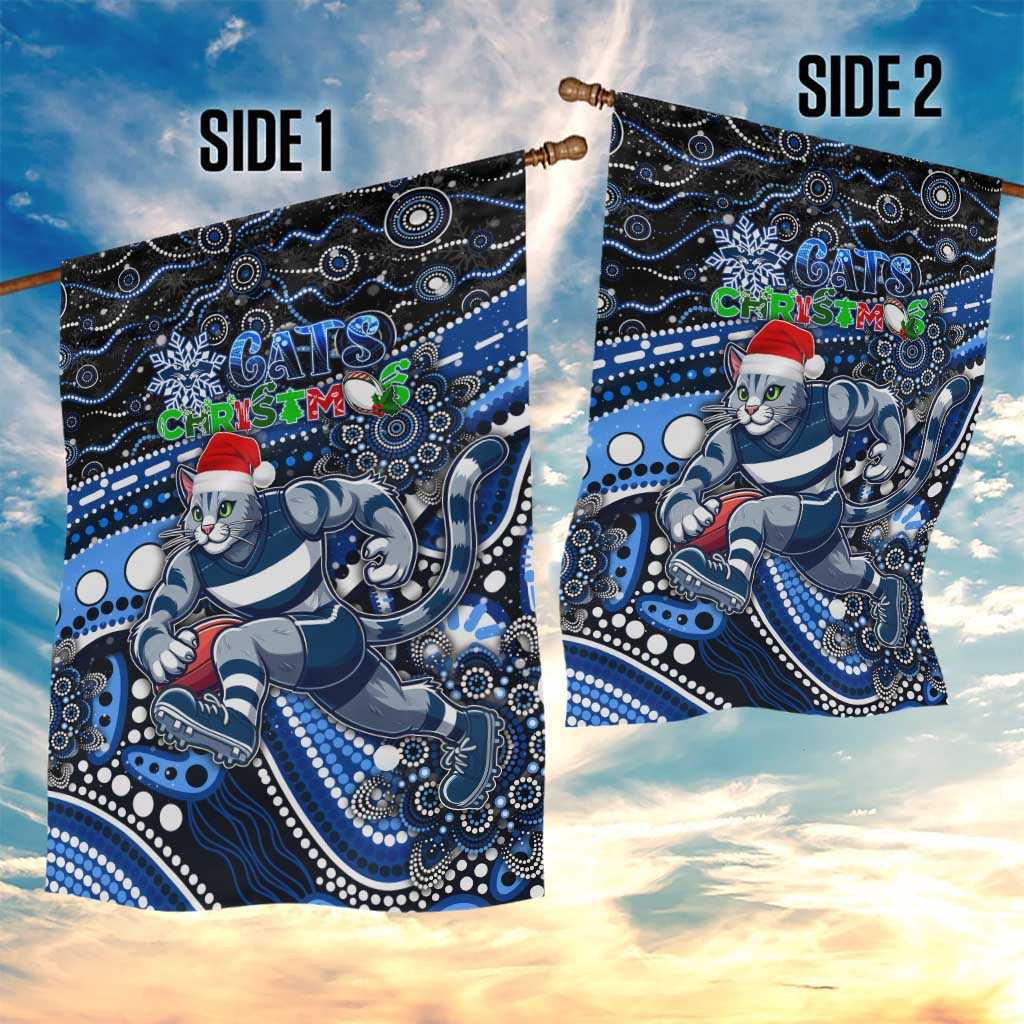 Merry Christmas AFL Cats Garden Flag Aboriginal Santa Football Mascot
