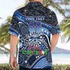 Merry Christmas AFL Cats Hawaiian Shirt Aboriginal Santa Football Mascot