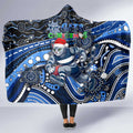 Merry Christmas AFL Cats Hooded Blanket Aboriginal Santa Football Mascot