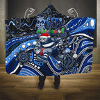 Merry Christmas AFL Cats Hooded Blanket Aboriginal Santa Football Mascot