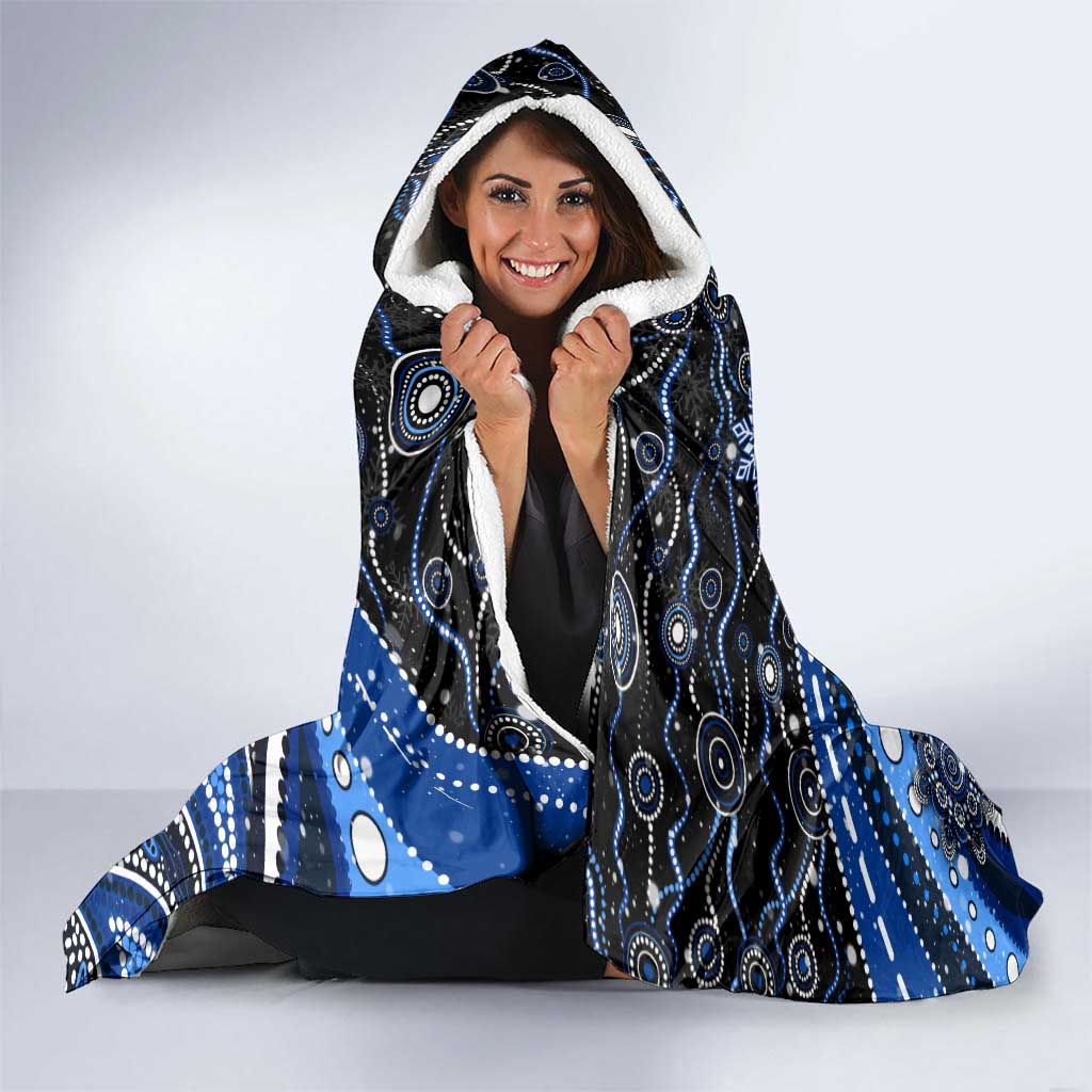 Merry Christmas AFL Cats Hooded Blanket Aboriginal Santa Football Mascot