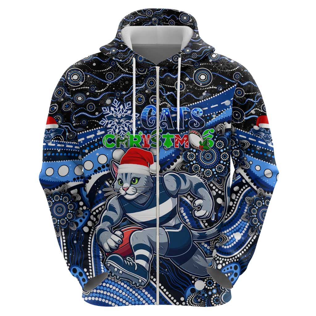 Merry Christmas AFL Cats Hoodie Aboriginal Santa Football Mascot