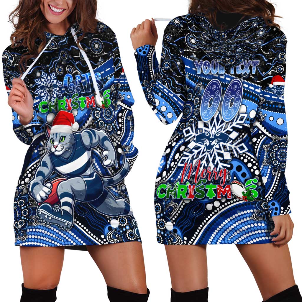 Merry Christmas AFL Cats Hoodie Dress Aboriginal Santa Football Mascot