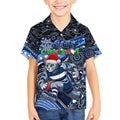 Merry Christmas AFL Cats Kid Hawaiian Shirt Aboriginal Santa Football Mascot