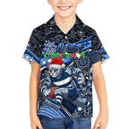 Merry Christmas AFL Cats Kid Hawaiian Shirt Aboriginal Santa Football Mascot