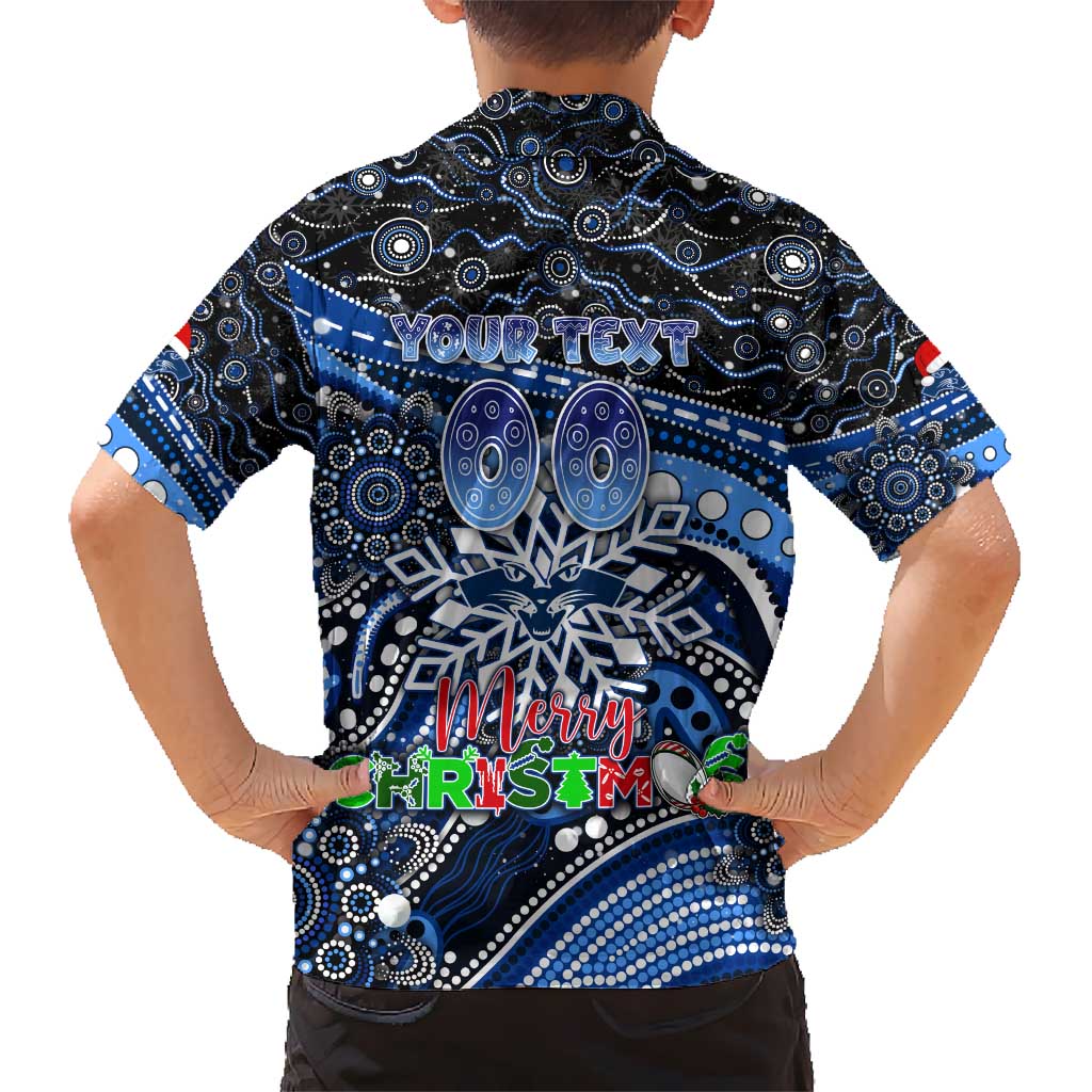 Merry Christmas AFL Cats Kid Hawaiian Shirt Aboriginal Santa Football Mascot