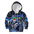 Merry Christmas AFL Cats Kid Hoodie Aboriginal Santa Football Mascot