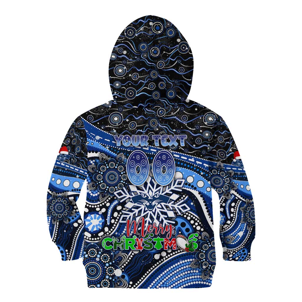 Merry Christmas AFL Cats Kid Hoodie Aboriginal Santa Football Mascot