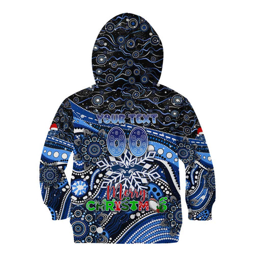 Merry Christmas AFL Cats Kid Hoodie Aboriginal Santa Football Mascot