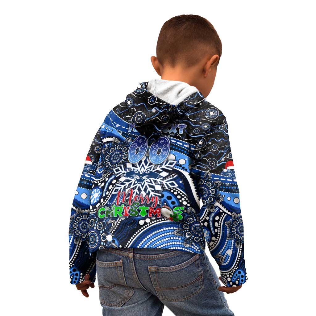 Merry Christmas AFL Cats Kid Hoodie Aboriginal Santa Football Mascot
