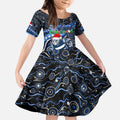 Merry Christmas AFL Cats Kid Short Sleeve Dress Aboriginal Santa Football Mascot