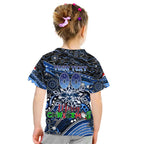 Merry Christmas AFL Cats Kid T Shirt Aboriginal Santa Football Mascot