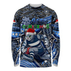 Merry Christmas AFL Cats Long Sleeve Shirt Aboriginal Santa Football Mascot