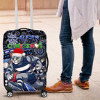 Merry Christmas AFL Cats Luggage Cover Aboriginal Santa Football Mascot