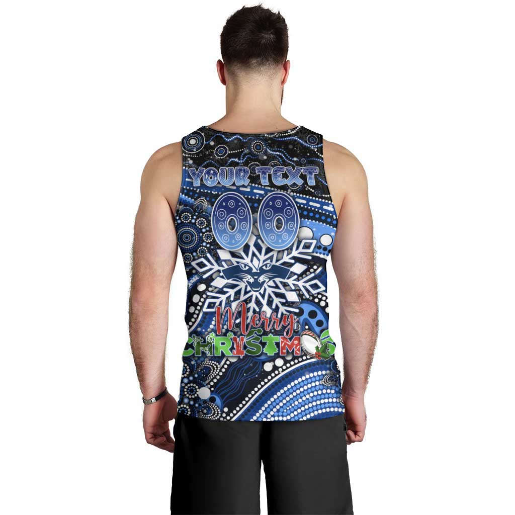 Merry Christmas AFL Cats Men Tank Top Aboriginal Santa Football Mascot