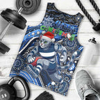 Merry Christmas AFL Cats Men Tank Top Aboriginal Santa Football Mascot