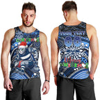 Merry Christmas AFL Cats Men Tank Top Aboriginal Santa Football Mascot