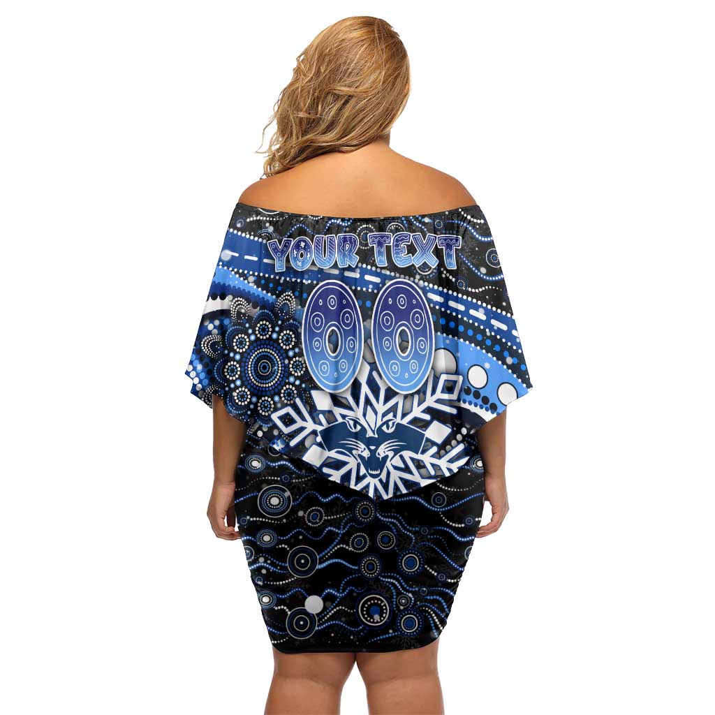 Merry Christmas AFL Cats Off Shoulder Short Dress Aboriginal Santa Football Mascot