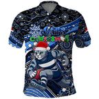 Merry Christmas AFL Cats Polo Shirt Aboriginal Santa Football Mascot