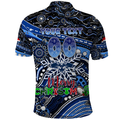 Merry Christmas AFL Cats Polo Shirt Aboriginal Santa Football Mascot