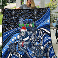 Merry Christmas AFL Cats Quilt Aboriginal Santa Football Mascot