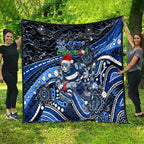 Merry Christmas AFL Cats Quilt Aboriginal Santa Football Mascot