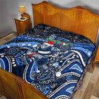 Merry Christmas AFL Cats Quilt Aboriginal Santa Football Mascot