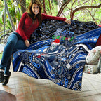 Merry Christmas AFL Cats Quilt Aboriginal Santa Football Mascot