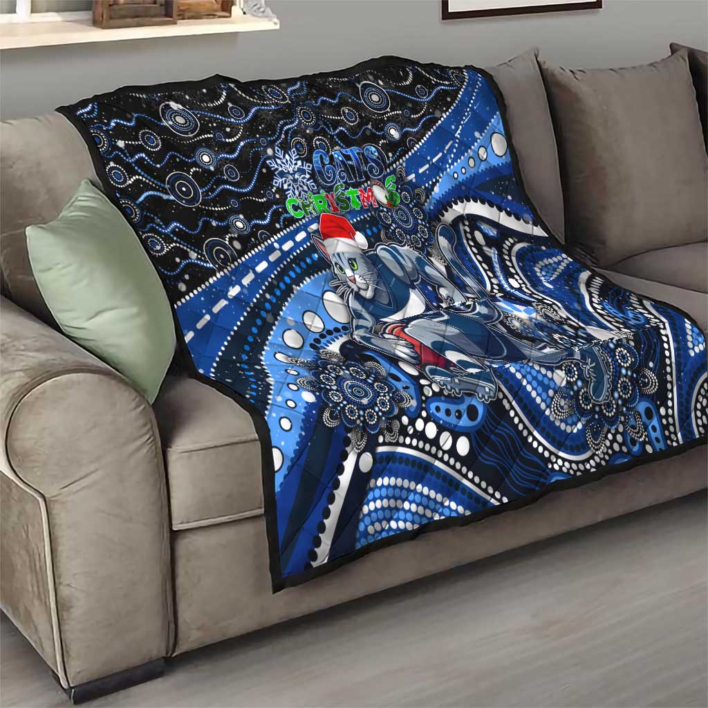 Merry Christmas AFL Cats Quilt Aboriginal Santa Football Mascot