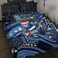 Merry Christmas AFL Cats Quilt Bed Set Aboriginal Santa Football Mascot