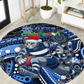Merry Christmas AFL Cats Round Carpet Aboriginal Santa Football Mascot