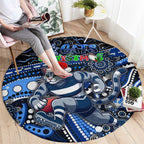 Merry Christmas AFL Cats Round Carpet Aboriginal Santa Football Mascot