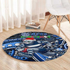 Merry Christmas AFL Cats Round Carpet Aboriginal Santa Football Mascot