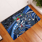 Merry Christmas AFL Cats Rubber Doormat Aboriginal Santa Football Mascot