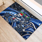 Merry Christmas AFL Cats Rubber Doormat Aboriginal Santa Football Mascot
