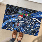 Merry Christmas AFL Cats Rubber Doormat Aboriginal Santa Football Mascot