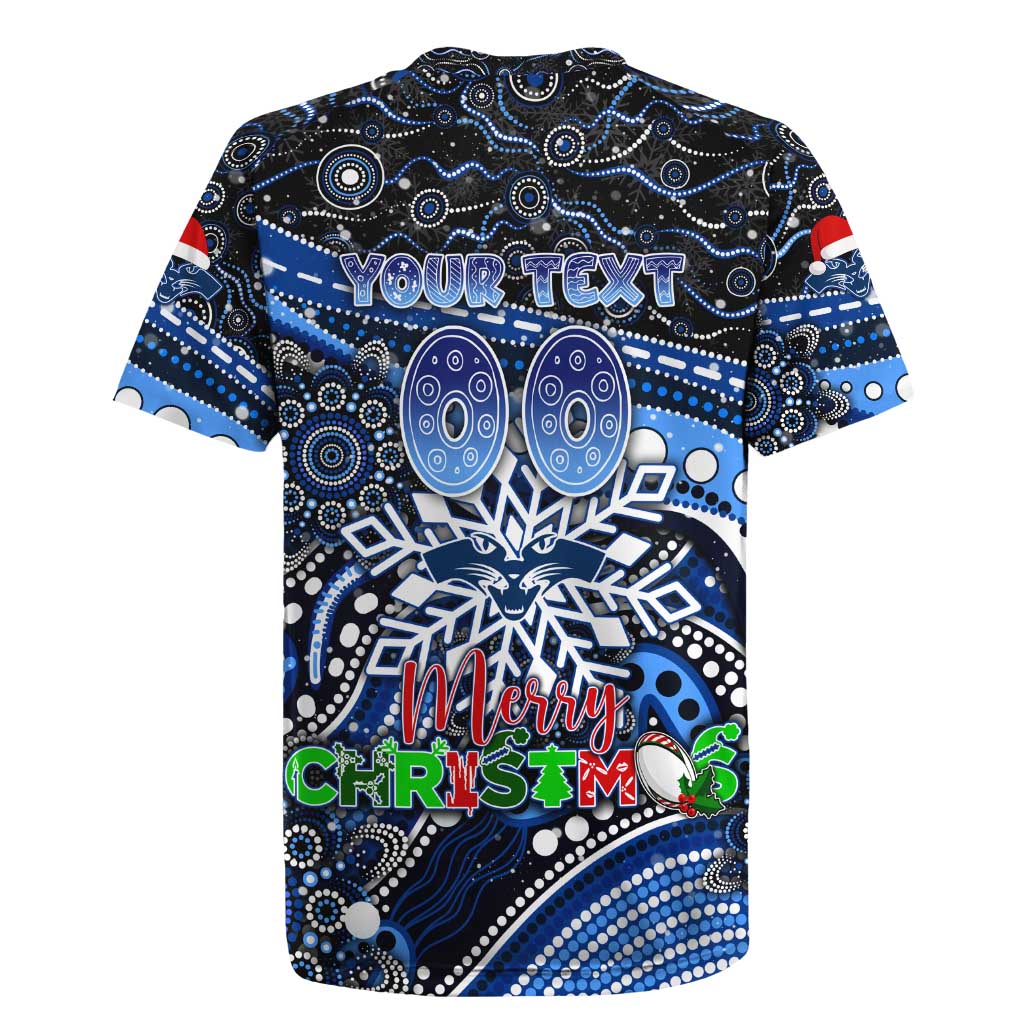 Merry Christmas AFL Cats Rugby Jersey Aboriginal Santa Football Mascot