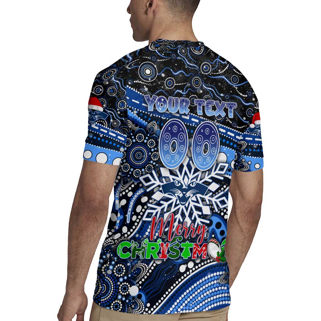 Merry Christmas AFL Cats Rugby Jersey Aboriginal Santa Football Mascot