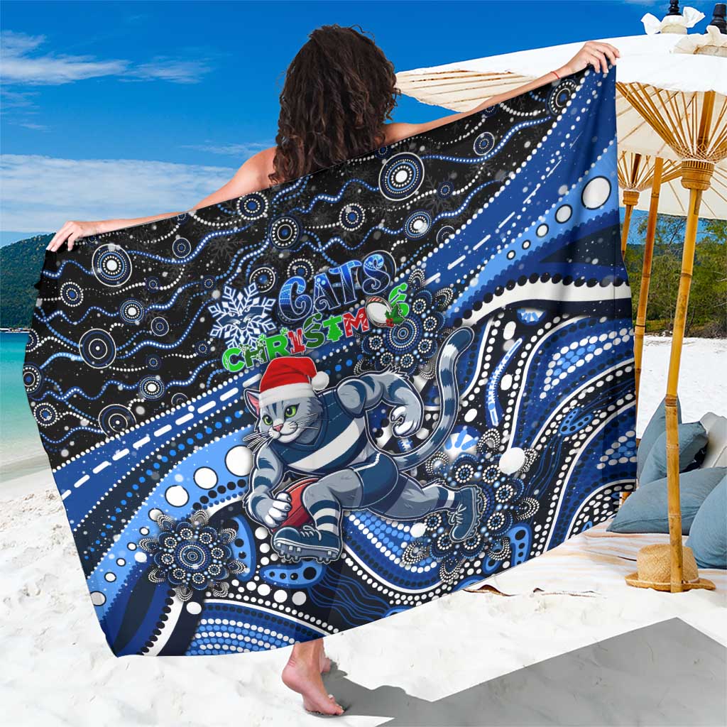 Merry Christmas AFL Cats Sarong Aboriginal Santa Football Mascot