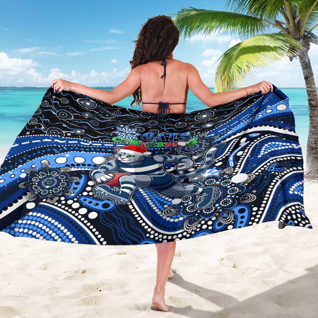 Merry Christmas AFL Cats Sarong Aboriginal Santa Football Mascot