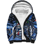 Merry Christmas AFL Cats Sherpa Hoodie Aboriginal Santa Football Mascot