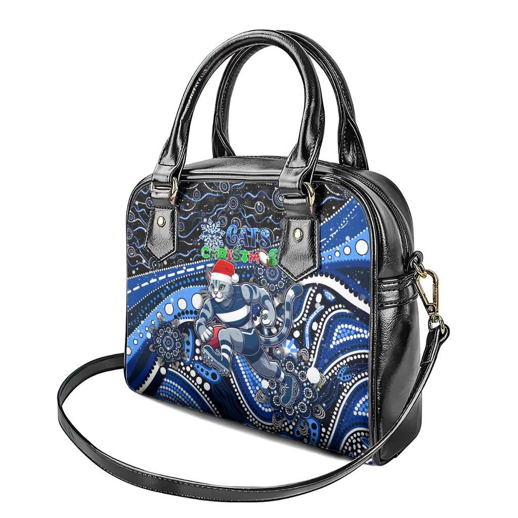 Merry Christmas AFL Cats Shoulder Handbag Aboriginal Santa Football Mascot