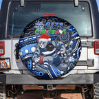 Merry Christmas AFL Cats Spare Tire Cover Aboriginal Santa Football Mascot